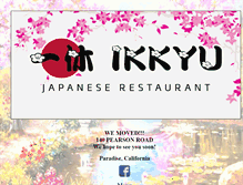 Tablet Screenshot of ikkyujapaneserestaurant.com
